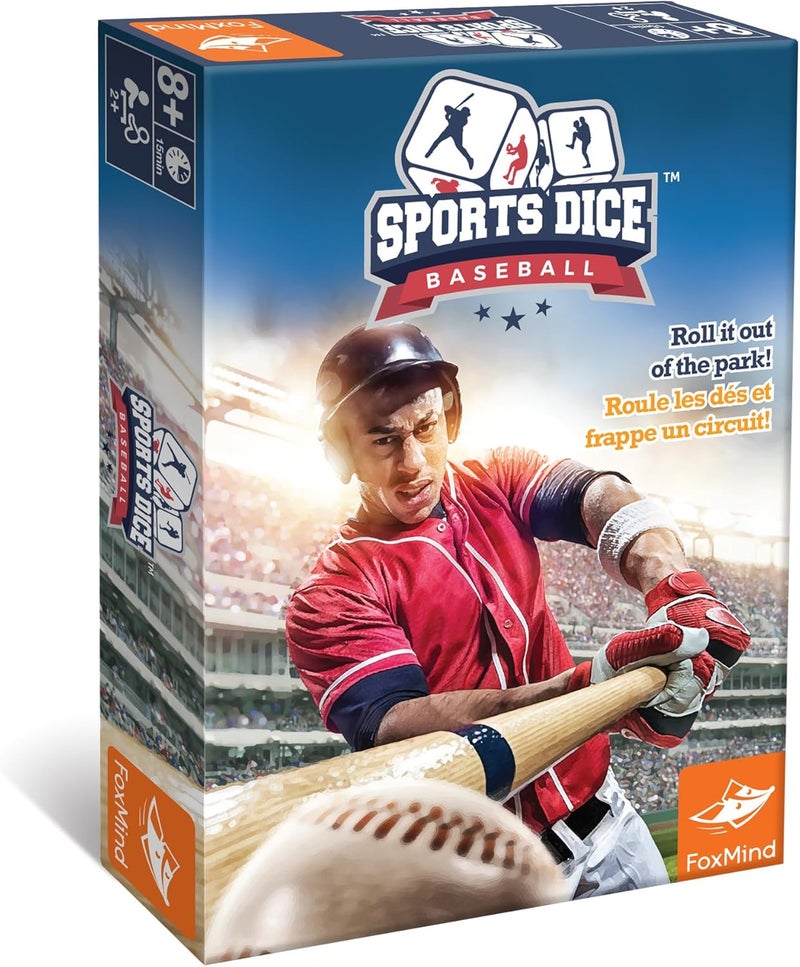 FoxMind Games: Sports Dice, Baseball, Roll it Out of The Park, Easy to Learn, Fun to Play, Play with Up to 4 Players, for Ages 7 and up - Image 1
